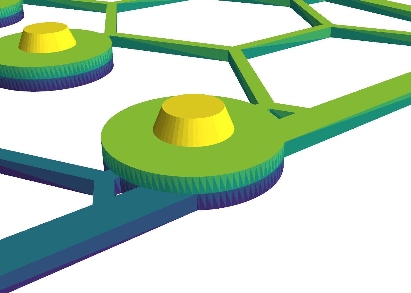The pin-snap joint: a 3 mm pin with a mushroom head, and the eyelet over it.